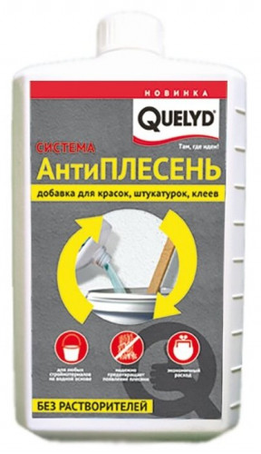 Антиплесень противогрибковая добавка для красок, штукатурок, клеев, 1л Quelyd