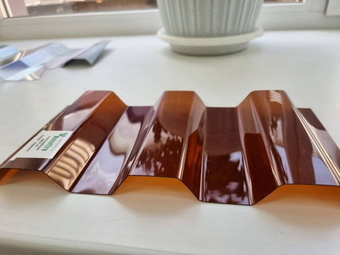 Поликарбонат трапеция МП/С-21 3000х1051х0,8мм (Терракот) Новаттро СафПласт