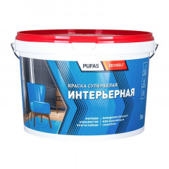 Краска интерьерная белая Pufas Decoself морозостойкая 10 л / 15,7 кг