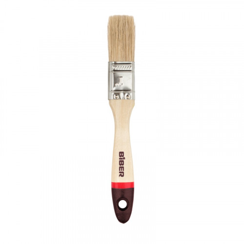 Кисть плоская 25мм натуральная щетина, деревянная ручка, Суприм Бибер 31132