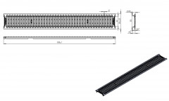 Решетка водоприемная под крепеж оцинкованная Basic DN100 998х136мм, 20101 Standartpark