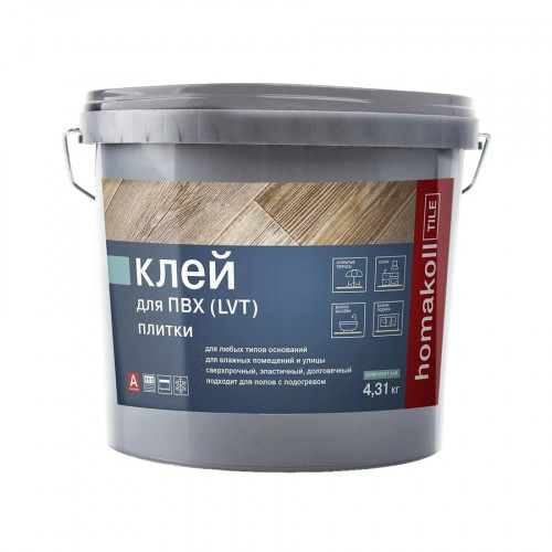 Клей для ПВХ и LVT плитки Homakoll Tile 2K PU, 4,31кг