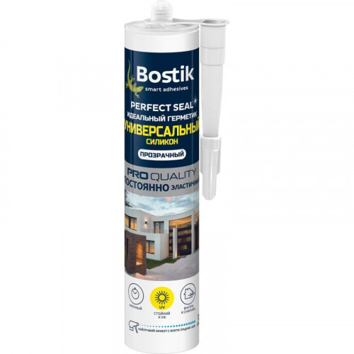 Герметик силиконовый универсальный прозрачный Bostik perfect seal, 280 мл