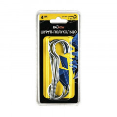 Шуруп-полукольцо 6х80/115 оцинкованный 4шт в блистере Bauhow