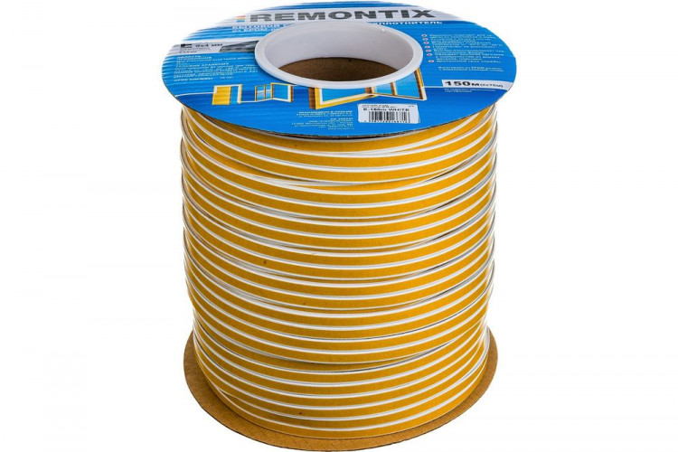 Уплотнитель самоклеящийся E150 9х4мм, белый Remontix 150 м.