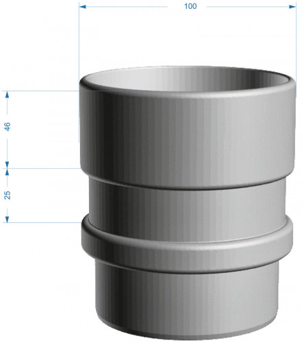 Муфта соединительная для водосточной трубы, пломбир Деке LUX