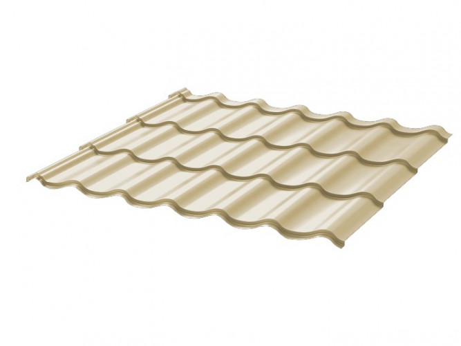 Металлочерепица Стандарт 0.45, 1180мм, 350/14, ПЭ RAL1015 светлая слоновая кость