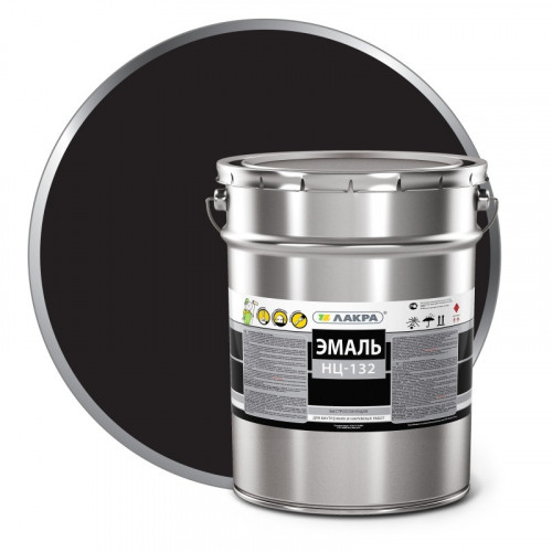 Эмаль НЦ-132 Черный 17 кг Лакра