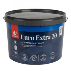 Краска акриловая Tikkurila Euro Extra 20 влагостойкая моющаяся полуматовая белый 9 л