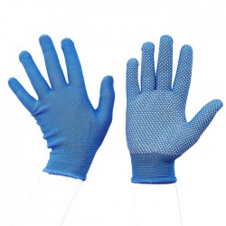 Перчатки рабочие синтетические с ПВХ синие BAUHOW