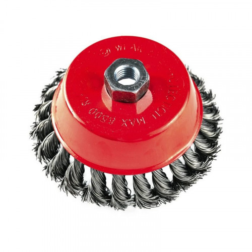 Щетка-крацовка чашечная 125мм*М14, витая стальная проволока, для УШМ Bauhow