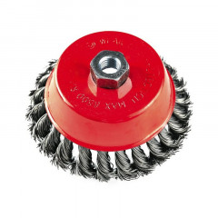 Щетка-крацовка чашечная 125мм*М14, витая стальная проволока, для УШМ Bauhow