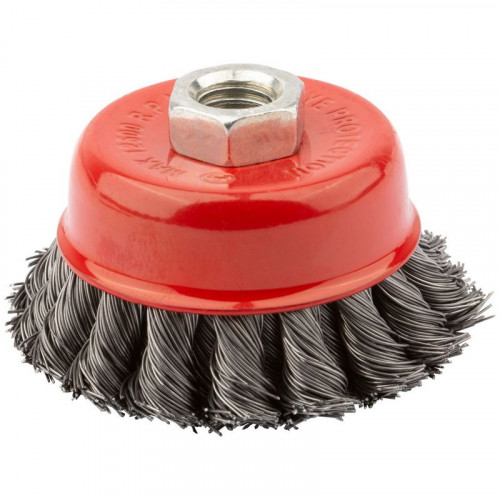 Щетка-крацовка чашечная 75мм*М14, витая стальная проволока, для УШМ Bauhow