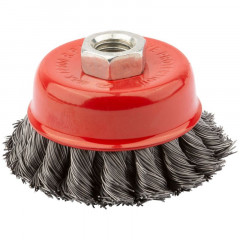 Щетка-крацовка чашечная 75мм*М14, витая стальная проволока, для УШМ Bauhow