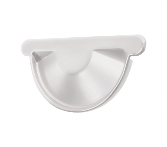 Заглушка желоба белый RAL 9003, металл Grand Line Optima