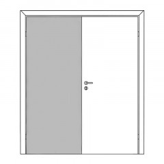 Дверное полотно ответное М9х21 с притвором крашенное Серое Олови