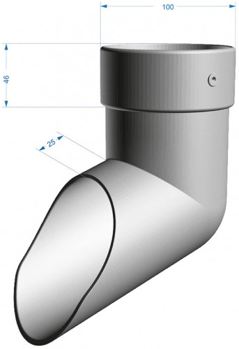 Отвод водосливной (наконечник), пломбир Деке LUX