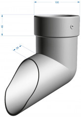Отвод водосливной (наконечник), пломбир Деке LUX