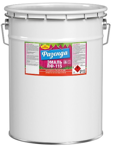 Эмаль ПФ-115 белая глянцевая Фазенда Текс 20кг