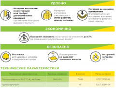 Утеплитель Ветонит (Isover) Теплый дом 15кг/м3 (1170x610х50мм) 14шт. 10м2 (0,5м3)
