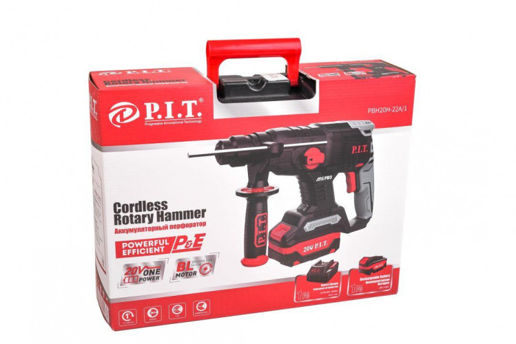 Перфоратор аккумуляторный SDS plus 20В, 1150 об/мин, 2 режима P.I.T. PBH20H-22A/1