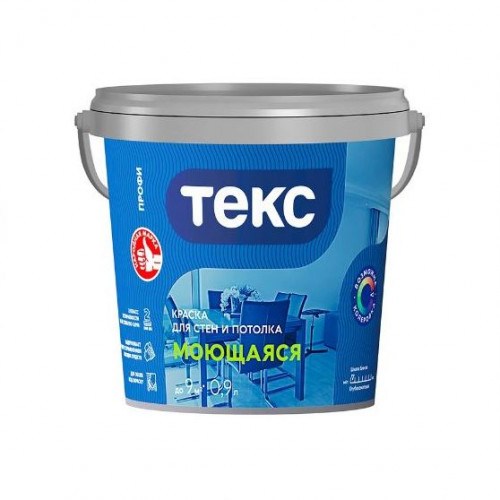 Краска ВД интерьерная супербелая Профи ТЕКС База А 0,9 л