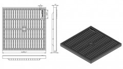 Решетка для дождеприемника пластик 280х280мм, черный 3380-Ч Standartpark