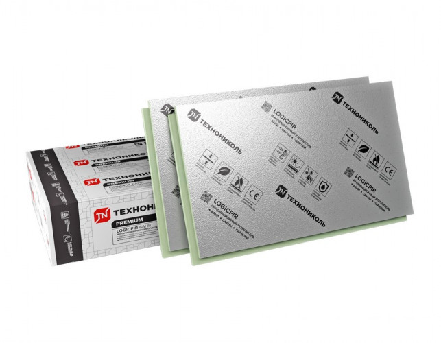 Плита теплоизоляционная LogicPir Баня Ф/Ф Г1 L, 1190х590х40, 6шт, 4.21м2 Технониколь