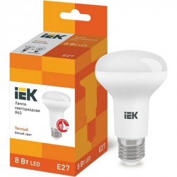 Лампа светодиодная ECO R63 рефлектор 8Вт 230В E27 3000К теплый белый, LLE-R63-8-230-30-E27 IEK