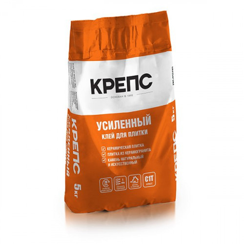 Клей для плитки и камня КРЕПС Усиленный 5 кг