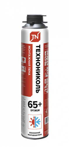 Пена монтажная профессиональная Технониколь 65+ OPTIMUM всесезонная 960гр