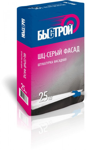 Штукатурка цементная Быстрой ШЦ серый фасад, 25 кг