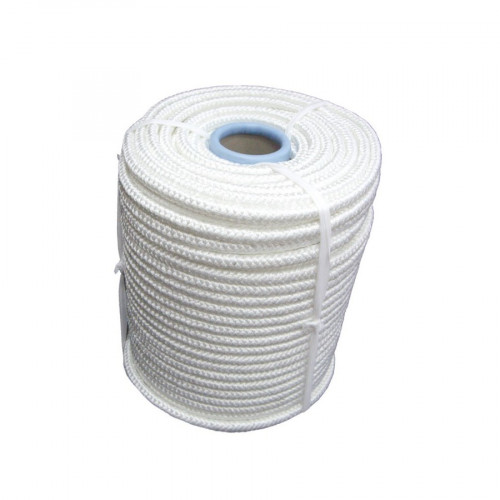 Фал капроновый плетеный 16 прядный D=6мм, 100м сердечник капрон 650кгс