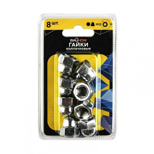 Гайка колпачковая М12 DIN1587, оцинкованная, Bauhow 8шт