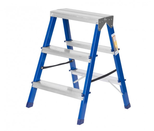 Стремянка двухсторонняя 3 ступени стальная 65см РемоКолор 63-0-123