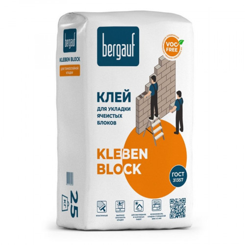 Кладочная смесь для ячеистых блоков Kleben Block Bergauf Winter, 25кг