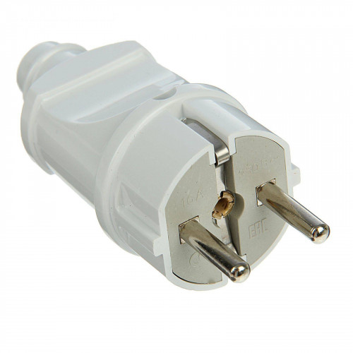 Вилка электрическая с заземлением прямая каучук 16А 250В IP44 UNIVersal 602227