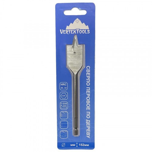 Сверло перовое по дереву d16х152мм Vertextools 1133-16