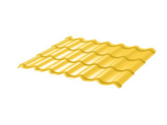 Металлочерепица Стандарт 0.45, 1180мм, 350/14, ПЭ RAL1018 цинково-желтый