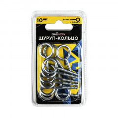 Шуруп-кольцо 4х30/50-11 оцинкованный 10шт в блистере Bauhow 89100