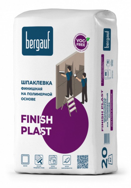 Шпатлевка финишная полимерная Bergauf Finish Plast, 20 кг