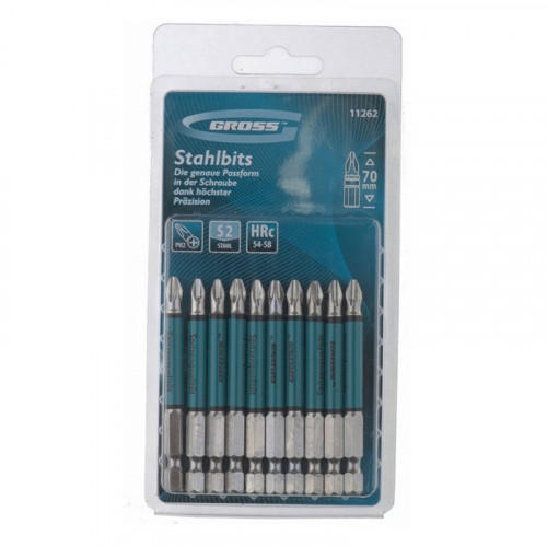 Насадка-бита PH 2х70мм S2 намагниченная Gross 11262 10шт