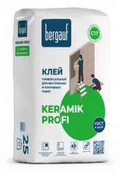Клей усиленный для керамической плитки Bergauf Keramik PROFI (C1T) серый 25 кг