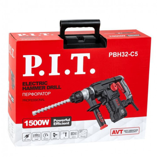 Перфоратор электрический SDS plus 1500 Вт, 920 об/мин, 3 режима P.I.T. PBH32-C5
