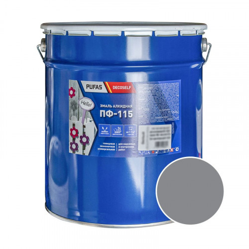 Эмаль ПФ-115 светло-серая Decoself Pufas, 25кг