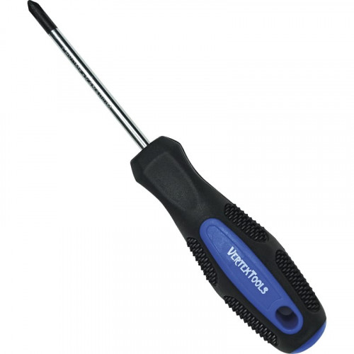 Отвертка крестовая PH2х100мм магнитная, двухкомпонентная ручка Vertextools 0050-100