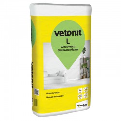 Шпаклевка финишная Vetonit L пластичная белая и гладкая, 20 кг