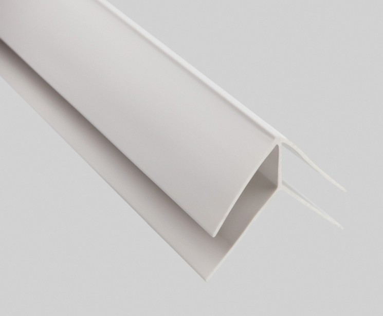 Угол для панелей ПВХ внешний (наружный) белый, паз 10мм, 3м