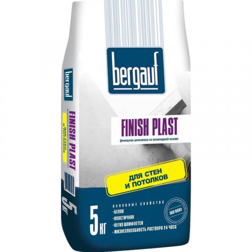 Шпатлевка полимерная Bergauf Finish Plast финишная, 5 кг