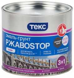 Эмаль-грунт Текс РжавоSTOP Профи молотковый черный 2 кг